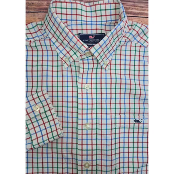 Vineyard Vines Mens Tucker Check Long-Sleeve Dress Shirt Large - Picture 4 of 7